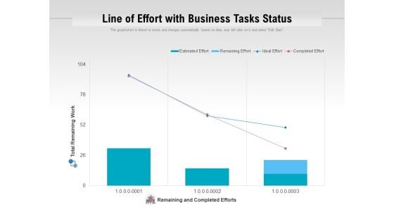 Line Of Effort With Business Tasks Status Ppt PowerPoint Presentation File Designs PDF