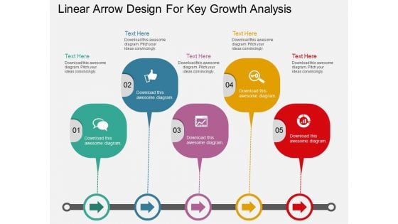 Linear Arrow Design For Key Growth Analysis Powerpoint Template Linear Arrow Design For Key Growth Analysis Powerpoint Template