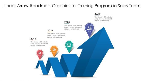 Linear Arrow Roadmap Graphics For Training Program In Sales Team Ppt PowerPoint Presentation Gallery Layout Ideas PDF