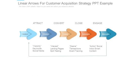 Linear Arrows For Customer Acquisition Strategy Ppt Example