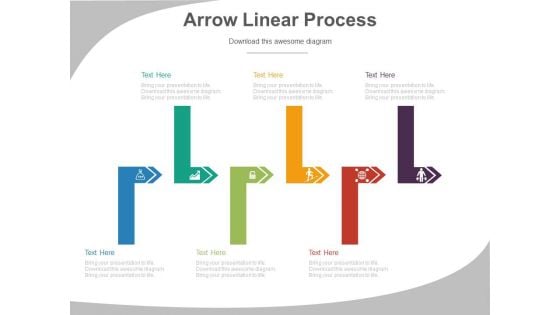 Linear Arrows Steps Process Diagram Powerpoint Slides