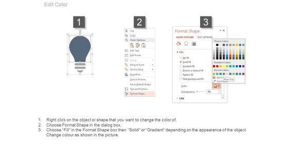 Linear Bulbs With Icons For Options Display Powerpoint Slides