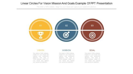 Linear Circles For Vision Mission And Goals Example Of Ppt Presentation