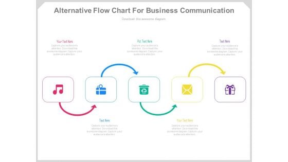 Linear Flow Of Steps With Icons Powerpoint Slides