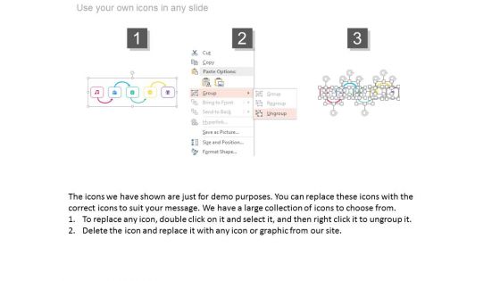 Linear Flow Of Steps With Icons Powerpoint Slides