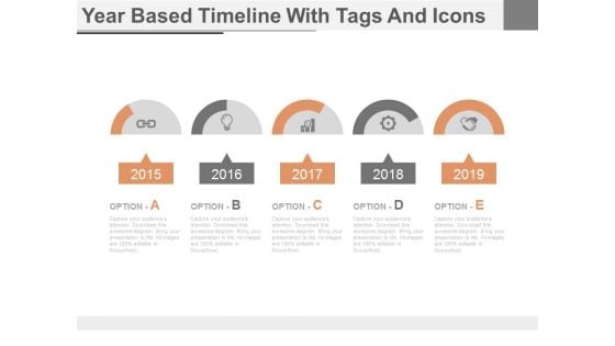 Linear Steps Timeline Chart And Icons Powerpoint Slides