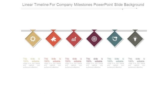 Linear Timeline For Company Milestones Powerpoint Slide Background