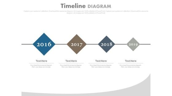 Linear Timeline For Upcoming Years Powerpoint Slides