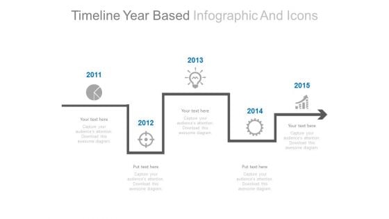 Linear Timeline Year Based Infographic Powerpoint Slides