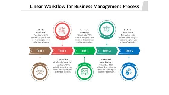 Linear Workflow For Business Management Process Ppt PowerPoint Presentation Model Files PDF