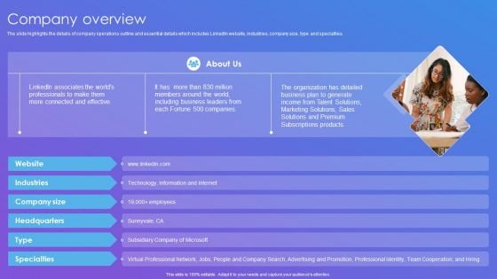 Linkedin Company Outline Company Overview Elements PDF