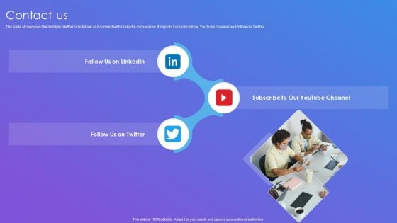 Linkedin Company Outline Contact Us Slides PDF
