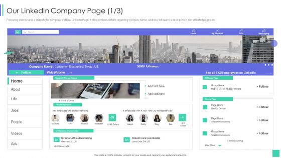 Linkedin Marketing For New Ventures Our Linkedin Company Page Template PDF Linkedin Marketing For New Ventures Our Linkedin Company Page Template PDF