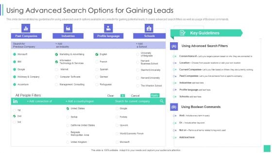Linkedin Marketing For New Ventures Using Advanced Search Options For Gaining Leads Summary PDF Linkedin Marketing For New Ventures Using Advanced Search Options For Gaining Leads Summary PDF