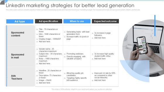 Linkedin Marketing Strategies For Better Lead Generation Demonstration PDF