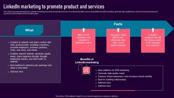 Linkedin Marketing To Promote Product And Services Introduction PDF Linkedin Marketing To Promote Product And Services Introduction PDF