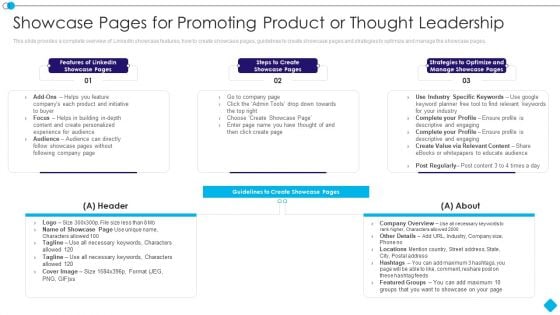 Linkedin Promotion Services Showcase Pages For Promoting Product Or Thought Leadership Pictures PDF Linkedin Promotion Services Showcase Pages For Promoting Product Or Thought Leadership Pictures PDF