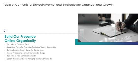 Linkedin Promotional Strategies For Organizational Growth Build Our Presence Online Organically Introduction PDF