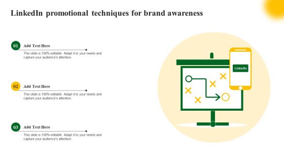 Linkedin Promotional Techniques For Brand Awareness Template PDF