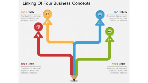 Linking Of Four Business Concepts Powerpoint Template