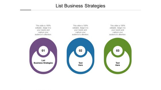 List Business Strategies Ppt PowerPoint Presentation Model Design Templates Cpb