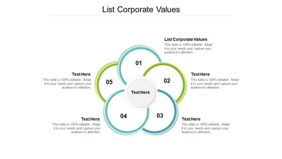 List Corporate Values Ppt PowerPoint Presentation Styles Inspiration Cpb