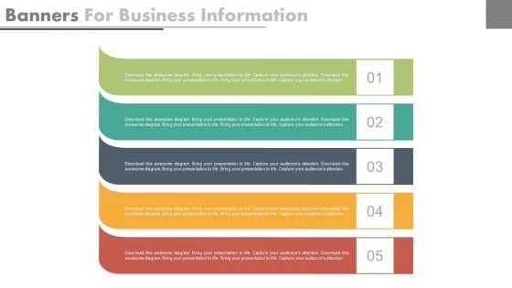 List Diagram Of Five Business Steps Powerpoint Template