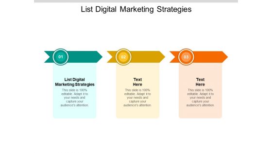 List Digital Marketing Strategies Ppt PowerPoint Presentation Infographics Background Images Cpb Pdf
