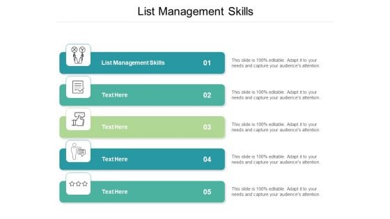 List Management Skills Ppt PowerPoint Presentation Pictures Design Ideas Cpb