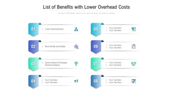 List Of Benefits With Lower Overhead Costs Ppt PowerPoint Presentation Outline Ideas