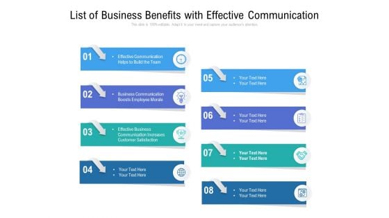 List Of Business Benefits With Effective Communication Ppt PowerPoint Presentation Styles Tips