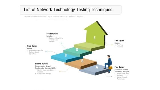 List Of Network Technology Testing Techniques Ppt PowerPoint Presentation Portfolio Graphics Template PDF