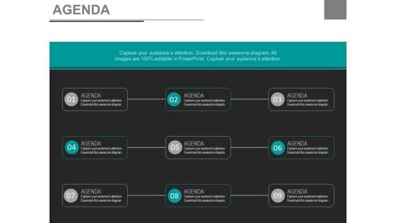 List Of Nine Steps For Business Agenda Powerpoint Slides