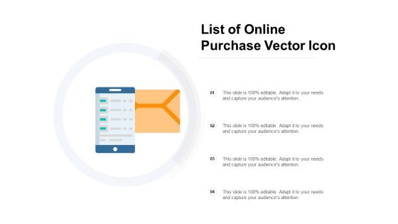 List Of Online Purchase Vector Icon Ppt PowerPoint Presentation Pictures Templates