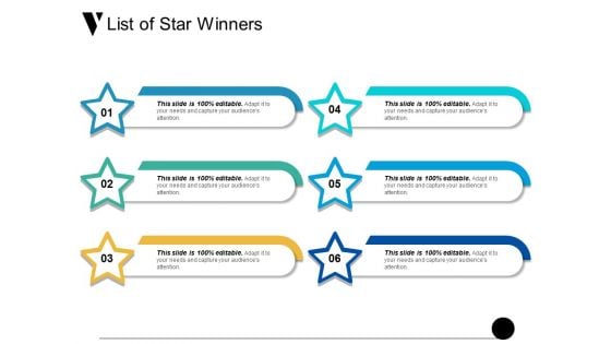 List Of Star Winners Ppt PowerPoint Presentation Professional Icons