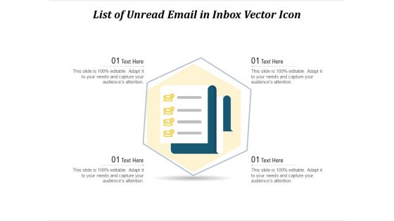 List Of Unread Email In Inbox Vector Icon Ppt PowerPoint Presentation Gallery Rules PDF