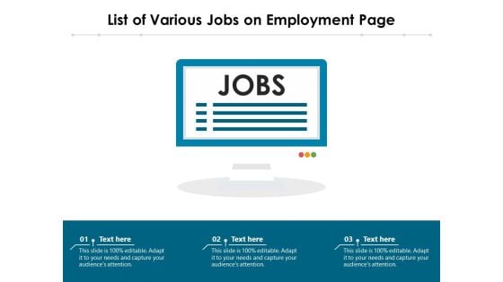 List Of Various Jobs On Employment Page Ppt PowerPoint Presentation Inspiration Grid PDF List Of Various Jobs On Employment Page Ppt PowerPoint Presentation Inspiration Grid PDF