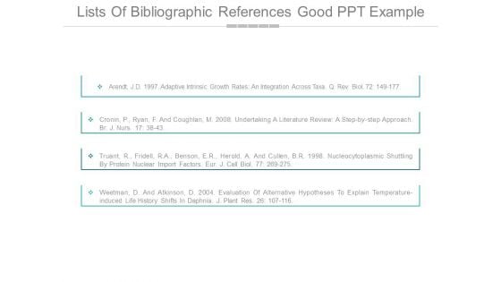 Lists Of Bibliographic References Good Ppt Example Lists Of Bibliographic References Good Ppt Example