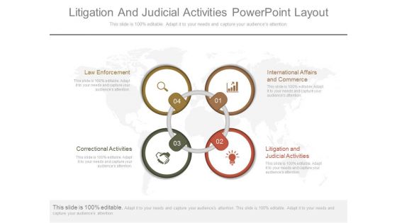 Litigation And Judicial Activities Powerpoint Layout