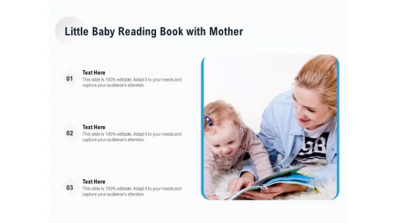 Little Baby Reading Book With Mother Ppt PowerPoint Presentation File Background PDF