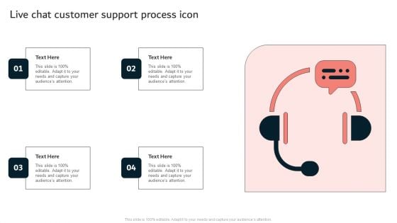 Live Chat Customer Support Process Icon Ppt PowerPoint Presentation File Example Introduction PDF