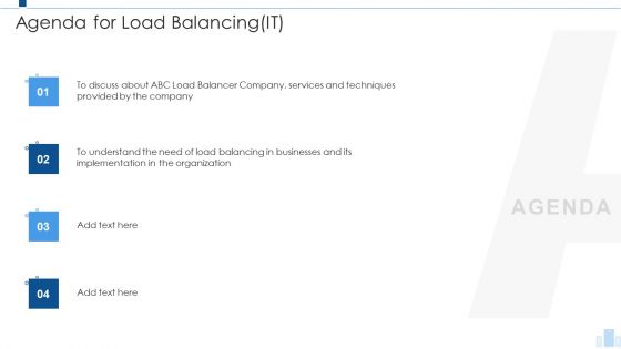 Load Balancing IT Agenda For Load Balancing It Structure PDF Load Balancing IT Agenda For Load Balancing It Structure PDF