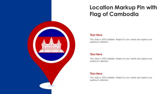 Location Markup Pin With Flag Of Cambodia Icons PDF