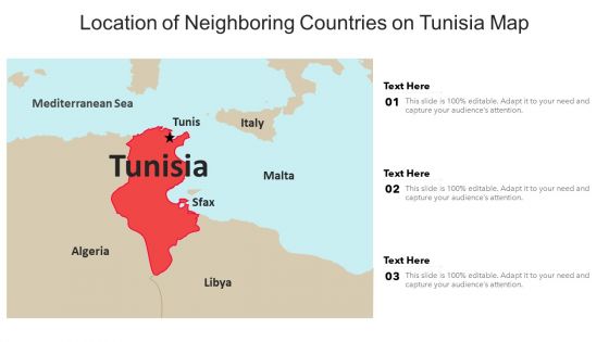 Location Of Neighboring Countries On Tunisia Map Ppt PowerPoint Presentation Gallery Professional PDF