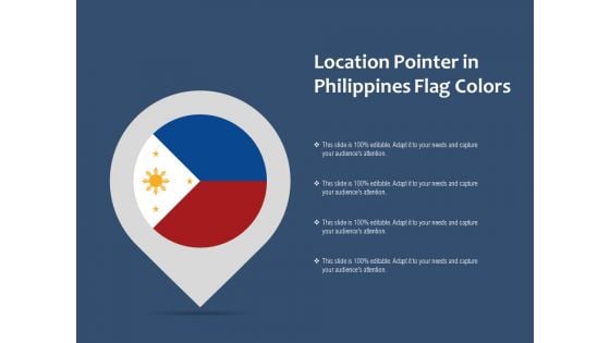 Location Pointer In Philippines Flag Colors Ppt PowerPoint Presentation Outline Graphics Example PDF