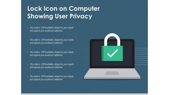 Lock Icon On Computer Showing User Privacy Ppt PowerPoint Presentation Icon Inspiration PDF