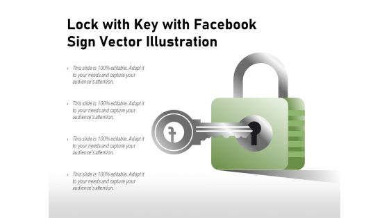 Lock With Key With Facebook Sign Vector Illustration Ppt PowerPoint Presentation Show Model PDF