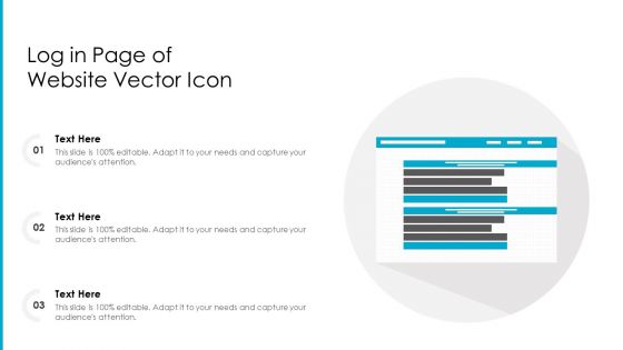 Log In Page Of Website Vector Icon Ppt PowerPoint Presentation Gallery Background PDF