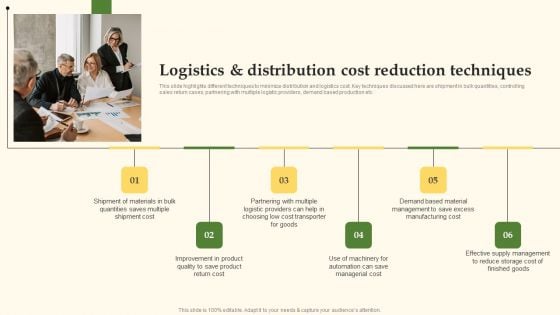 Logistics And Distribution Cost Reduction Techniques Introduction PDF