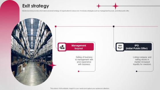 Logistics And Supply Chain Platform Funding Pitch Deck Exit Strategy Diagrams PDF